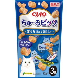 [いなばペットフード] CIAOちゅーるビッツ　まぐろ　ほたて貝柱入り12g×3P