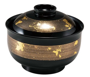 3.8寸ゆり型吸物椀 ゴールド帯金箔