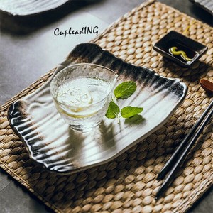 【定番商品】INSスタイル 陶磁器皿 寿司皿 バーベキュー店 宴会場 レストラン 軽食皿 平皿 食パン