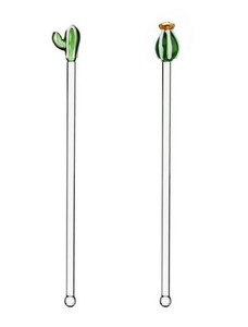 Drink Stirrer Flower Green