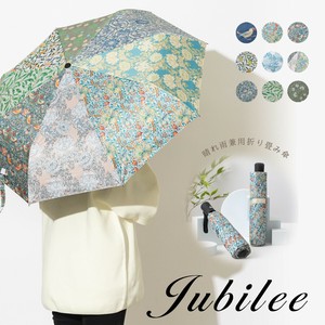 Jubilee UVカット 晴雨兼用 自動開閉 折りたたみ日傘 UPF40+ ボタニカル柄