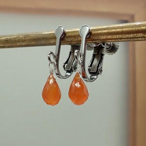 Gemstone Pendant Earrings Stainless Steel Drop Made in Japan