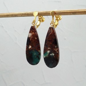 Gemstone Pendant Earrings Stainless Steel Drop Made in Japan