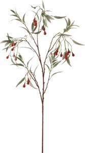 【造花】ロングユーカリプタスブランチ　レッド　FG -5343R