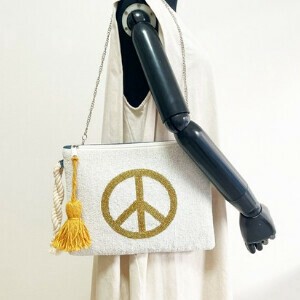⑥【SALE★在庫限り】ビーズ2WAYクラッチ（手刺繍ビーズ）