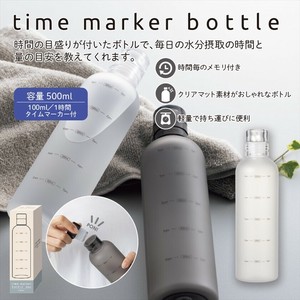 タイムマーカーボトル 500ml　かわいい/メモリ付き/運動/水分補給