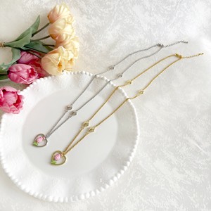 Gold Chain Necklace Tulips Flowers Retro