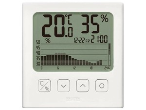 グラフ付きデジタル温湿度計　ホワイト TT580WH