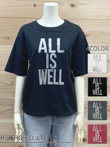 シルバーラバープリントロゴプリントレギュラーTシャツ/プリントTシャツ　レディース