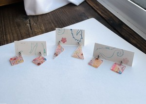 プラバンのスタッドピアス　金属アレルギー対応　サージカルステンレス