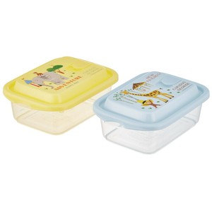 【スケーター】エアー弁付ふわっと保存容器(L) 2個入【おさるのジョージ ZOO】日本製