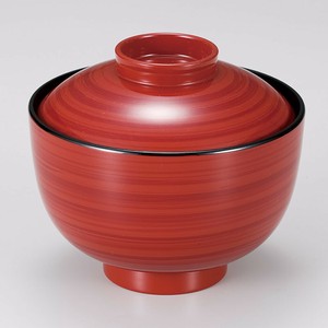 [TA]3.4寸弥生吸椀 朱木目　日本製