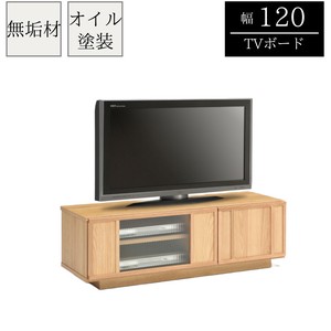 【120幅テレビボード】全面ナチュラルカラー　波打ちガラス　TVボード