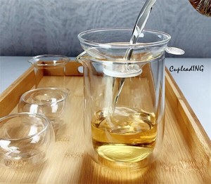 ◆◆大人気◆◆早い者勝ち グラス 茶道 分茶器 ダブルウォールカラフェ 280ml 二層断熱 結露しにくい