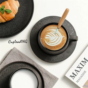 【2024新作】INSスタイル コーヒーカップ皿 レトロ カプチーノカップ フラワーカップトレンド 2点セット