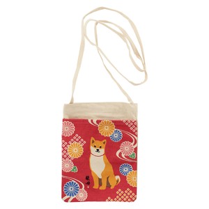【セール商品】ミニショルダーバッグ きくもようしばた　柴犬　犬　菊　24x17.5cm