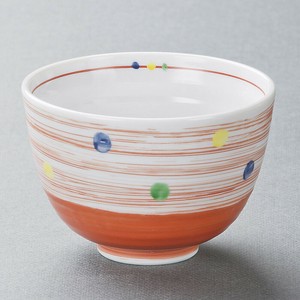 赤巻水玉多用丼　美濃焼 日本製
