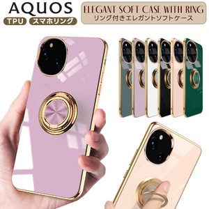 AQUOS wish / AQUOS R シリーズ ケース カバー リング付き TPU メッキ スマホケース