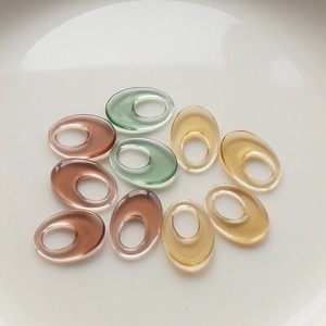 【アクセサリーパーツ】【663-L1】　オーバルアクリルチャーム　アソートカラー　19×13mm