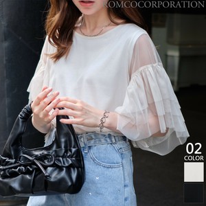 T-shirt Tulle Docking T-Shirt Puff Sleeve [2024 NEW]
