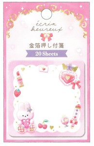 【2024年春夏新作】【文房具】【ふせん】【エクランウルー】箔押し付箋　魔法少女　221086
