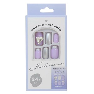ネイルチップショートタイプ PURPLE SILVER