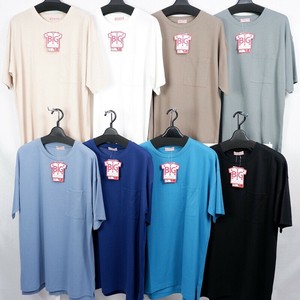メンズ　胸ポケット付き ビッグTシャツ 10色 半袖 無地 Tシャツ 丸首 ユニセックス