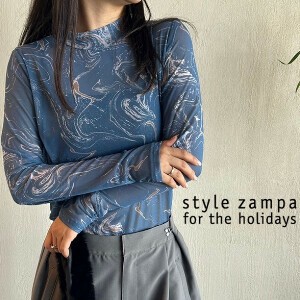 T-shirt Marble Sheer High-Neck