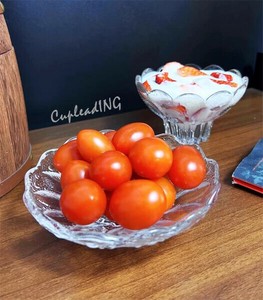【2024新作】INSスタイル ヨーグルト皿 ガラス皿 手作り サラダクリスタル皿 菓子皿 デザート皿 燭台 ミニ