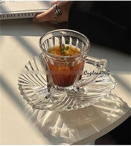 ＜人気商品＞早い者勝ち ラテカップ ガラスカップ コーヒーカップソーサー