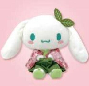 9月下旬入荷　シナモロール　桜着物抹茶　ぬいぐるみSサイズ　サンリオキャラクターズ