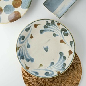 美浓烧 大餐盘/中餐盘 蓝色 日式餐具 日本制造