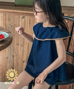 《 aimoha KIDS 》フリルカラートップス ブラウス キッズ ノースリーブ 女の子 シャツ 子供