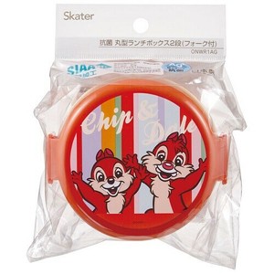 スケーター《特価》 抗菌 丸形ランチボックス2段 ディズニー／チップとデール レトロ