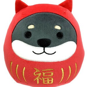 【くろやなぎさん】【縁起物】クロヤナギダルマもちふわクッションS【ぬいぐるみ・マスコット】