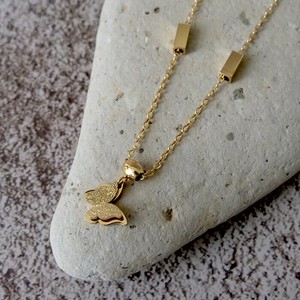 Stainless Steel Chain Necklace Asymmetrical Butterfly Stainless Steel 40cm