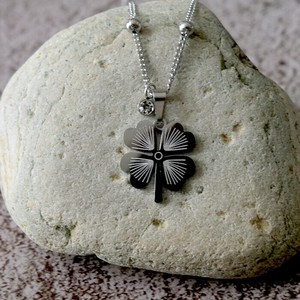Stainless Steel Chain Necklace Stainless Steel Clover 40cm