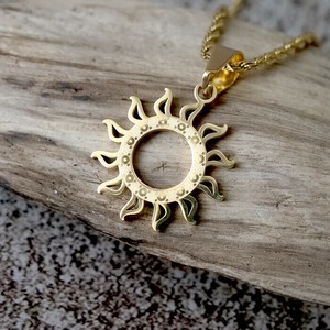 Stainless Steel Chain Necklace Stainless Steel Sun 40cm