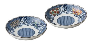 《メーカー取寄》藍染小紋　組盛鉢[日本製 美濃焼 食器 陶器] ギフト