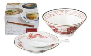 《メーカー取寄》レトロ中華　ラーメンチャーハン（赤）[日本製 美濃焼 食器 陶器] ギフト