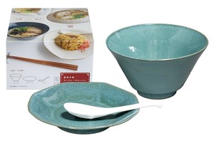 《メーカー取寄》窯変中華　ラーメンチャーハン（窯変緑）[日本製 美濃焼 食器 陶器] ギフト