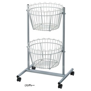 投げ込み什器　丸型投げ込みバスケット 2段