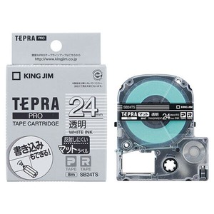 テプラPROテープカートリッジ マットラベル (透明/白文字/テープ幅24mm) キングジム