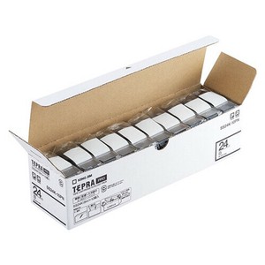 テプラPROテープカートリッジ エコパック 10個入 (白/黒文字/テープ幅24mm) キングジム