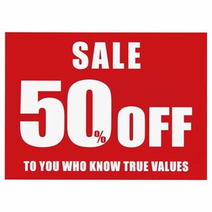 販促備品 シンプルセールショーカード-50％OFF(30枚) ヘッズ