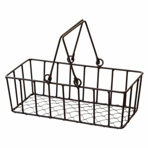 フラワー什器 ワイヤー角底カゴ-M ダークブラウン(6個) ヘッズ