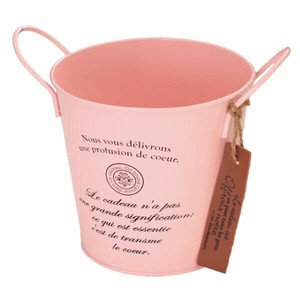 フラワー什器 カンパーニュブリキバケツ-M ピンク(6個) ヘッズ