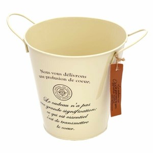 フラワー什器 カンパーニュブリキバケツ-L アイボリー(6個) ヘッズ