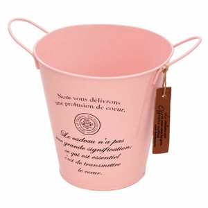 フラワー什器 カンパーニュブリキバケツ-L ピンク(6個) ヘッズ