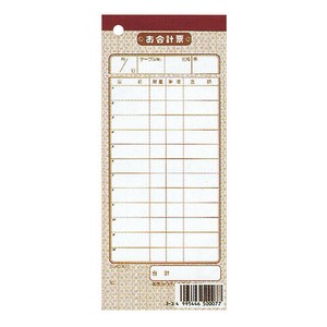 お会計票 シンビ 伝票-7 洋 単式(10冊入) シンビ
